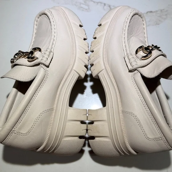 ALDO Lightweight Platform Chain Loafers Off White Size 8 - Picture 7 of 12